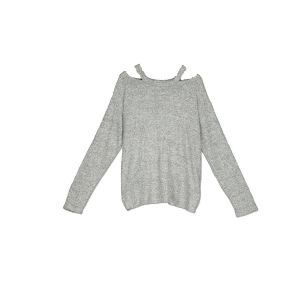 Aqua Girls' Cutout Top Long Sleeve Sweatshirt